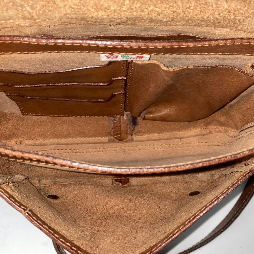 IMEDICI Italian Brown Leather Crossbody Messenger Bag Small Hobo Shoulder Bag EC - Picture 14 of 16